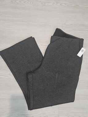 Womens Gray Stretch Knit Pants
